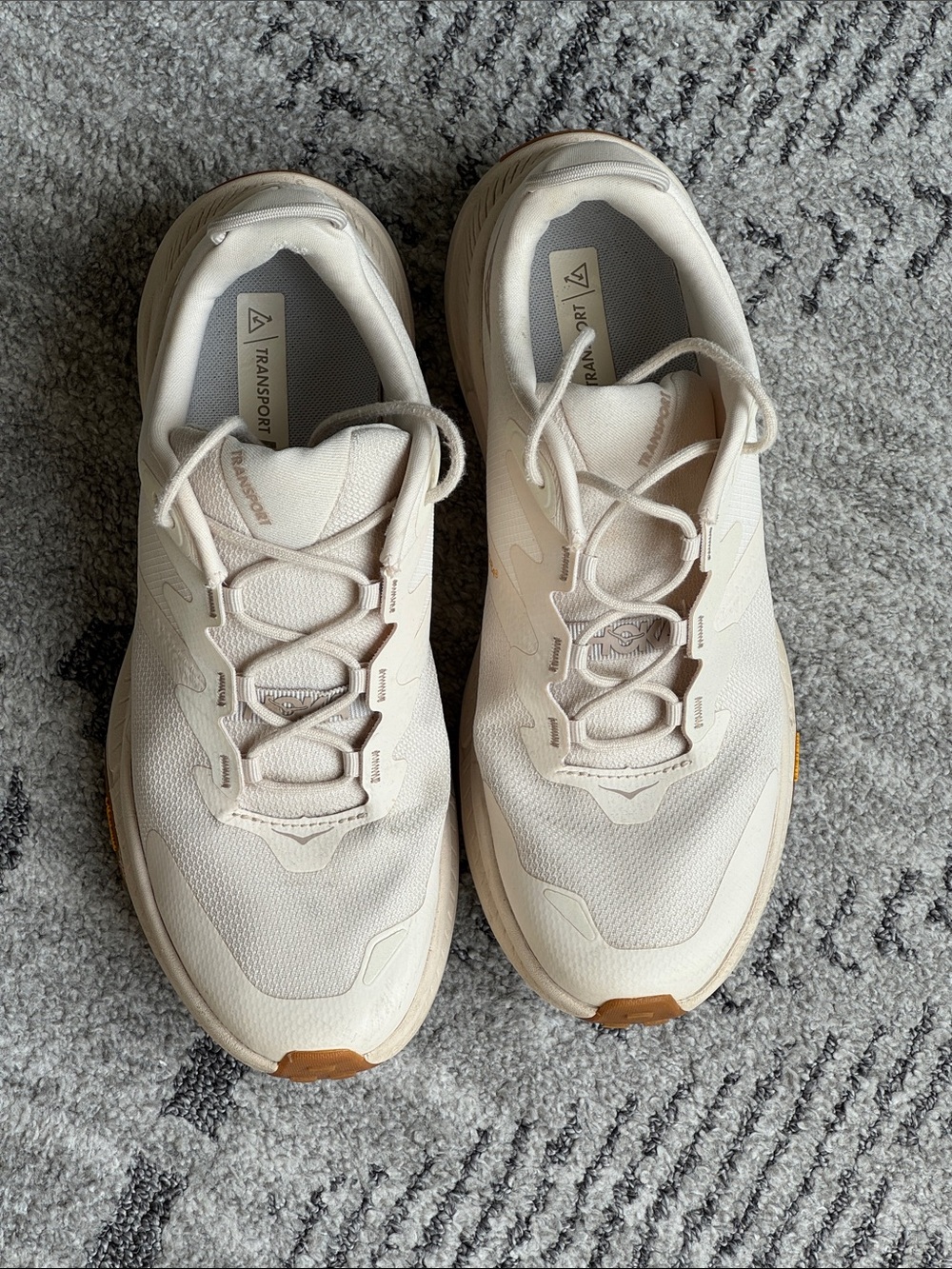 Hoka Women’s Athletic Shoes in Cream/eggnog with Tan Accents women’s size 9.5 B